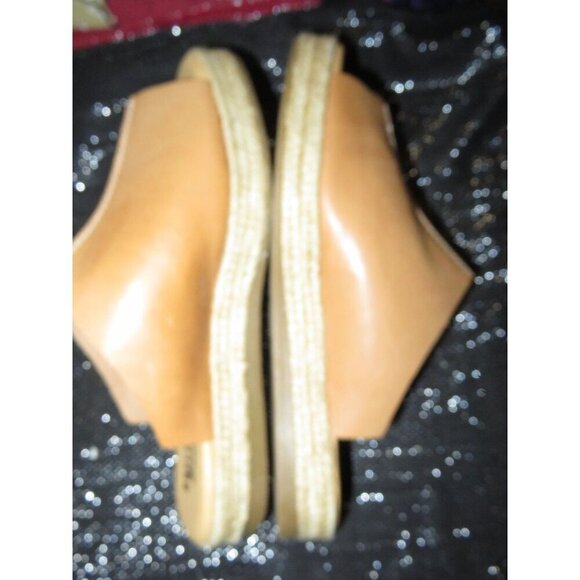 Chelsea + Crew Black Label Mel Tan Leather espadrille slide mules 38 or US 8 - Picture 6 of 12